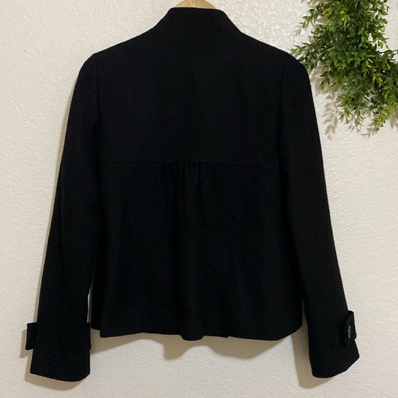 Ann Taylor Black Military Style Wool Peacoat Jacket Size XXS - Picture 6 of 9
